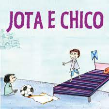 Capa do livro Jota e Chico, com uma ilustração simples de dois meninos em um quarto.